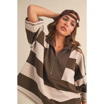Striped Pattern Pull-On Top