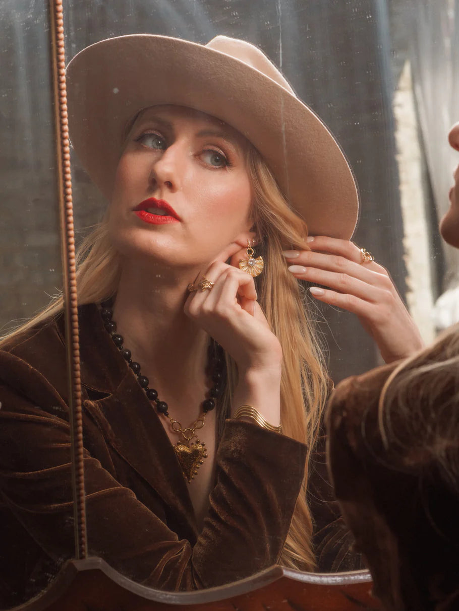 Lennon Gemstone Open Clasp Heart Necklace