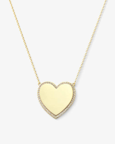XL You Have My Pave Heart Necklace 15" | Melinda Maria