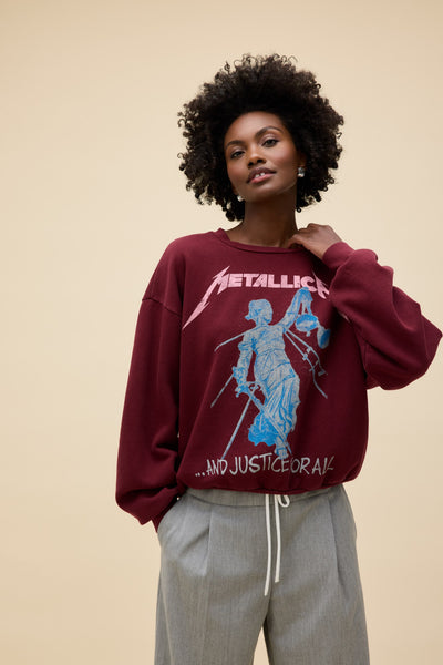 Metallica Justice For All Oversized Crew Sweatshirt | Daydreamer