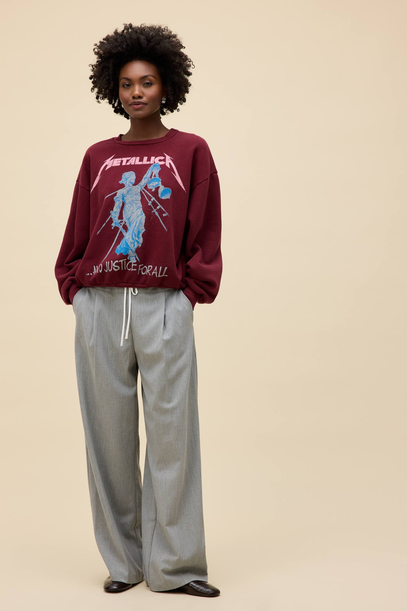 Metallica Justice For All Oversized Crew Sweatshirt | Daydreamer