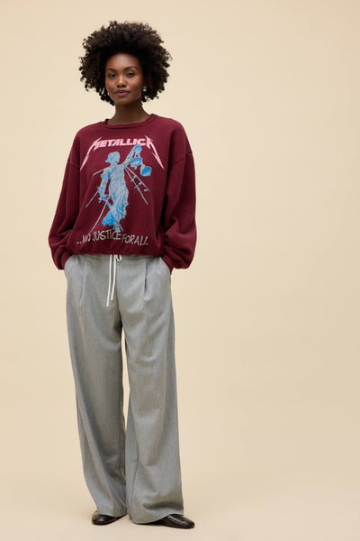 Metallica Justice For All Oversized Crew Sweatshirt | Daydreamer