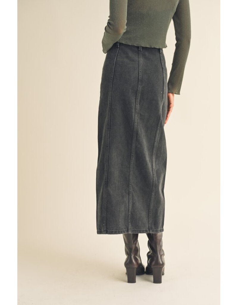 Lori Long Black Denim Skirt