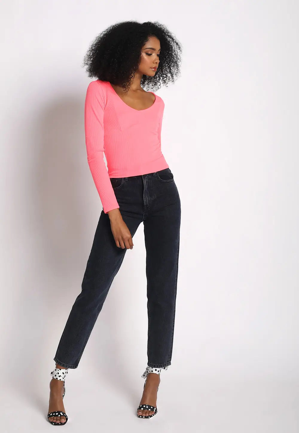V-Neck Long Sleeve Top