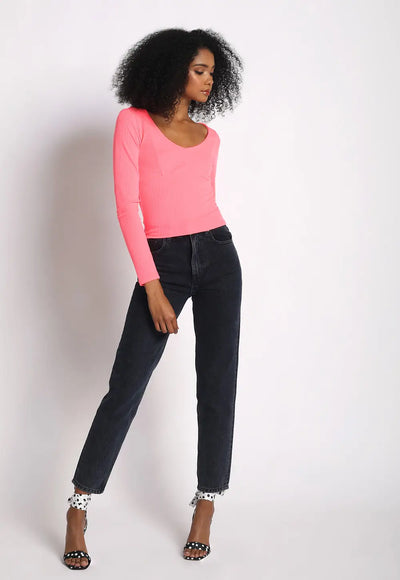 V-Neck Long Sleeve Top