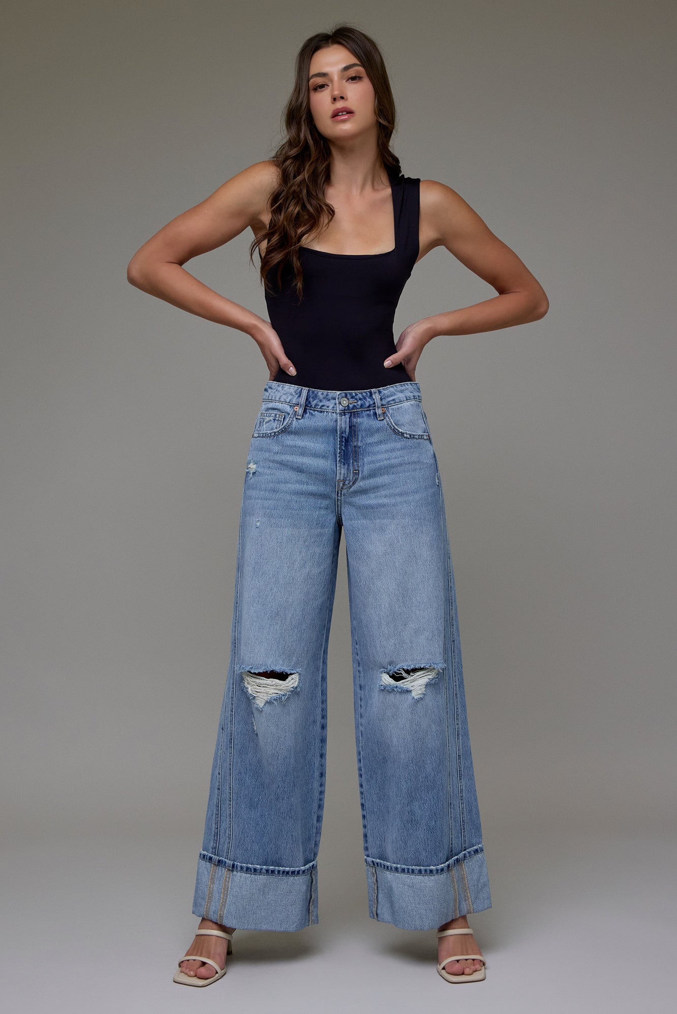 Nori High Rise Extra Wide Leg (Med-Light)
