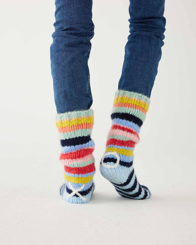 Sailor Love XO Slipper Socks - Rainbow Stripe I Mer-Sea