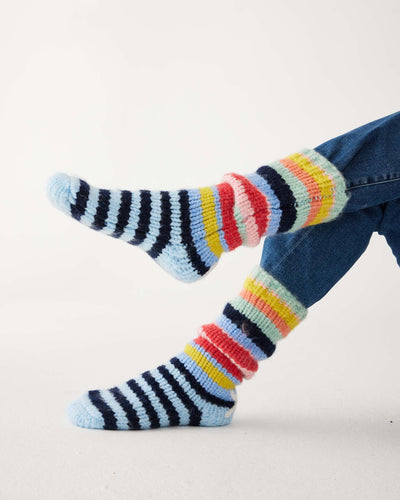 Sailor Love XO Slipper Socks - Rainbow Stripe I Mer-Sea