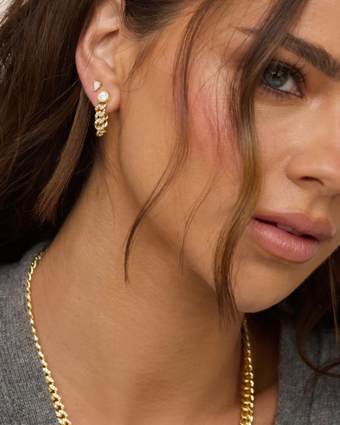Pave Julian Soft Chain Hoops | Melinda Maria