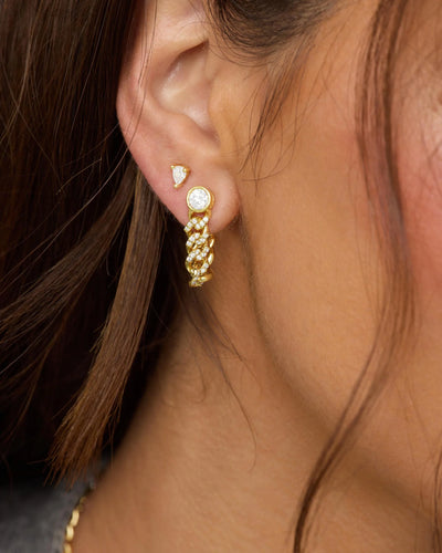 Pave Julian Soft Chain Hoops | Melinda Maria