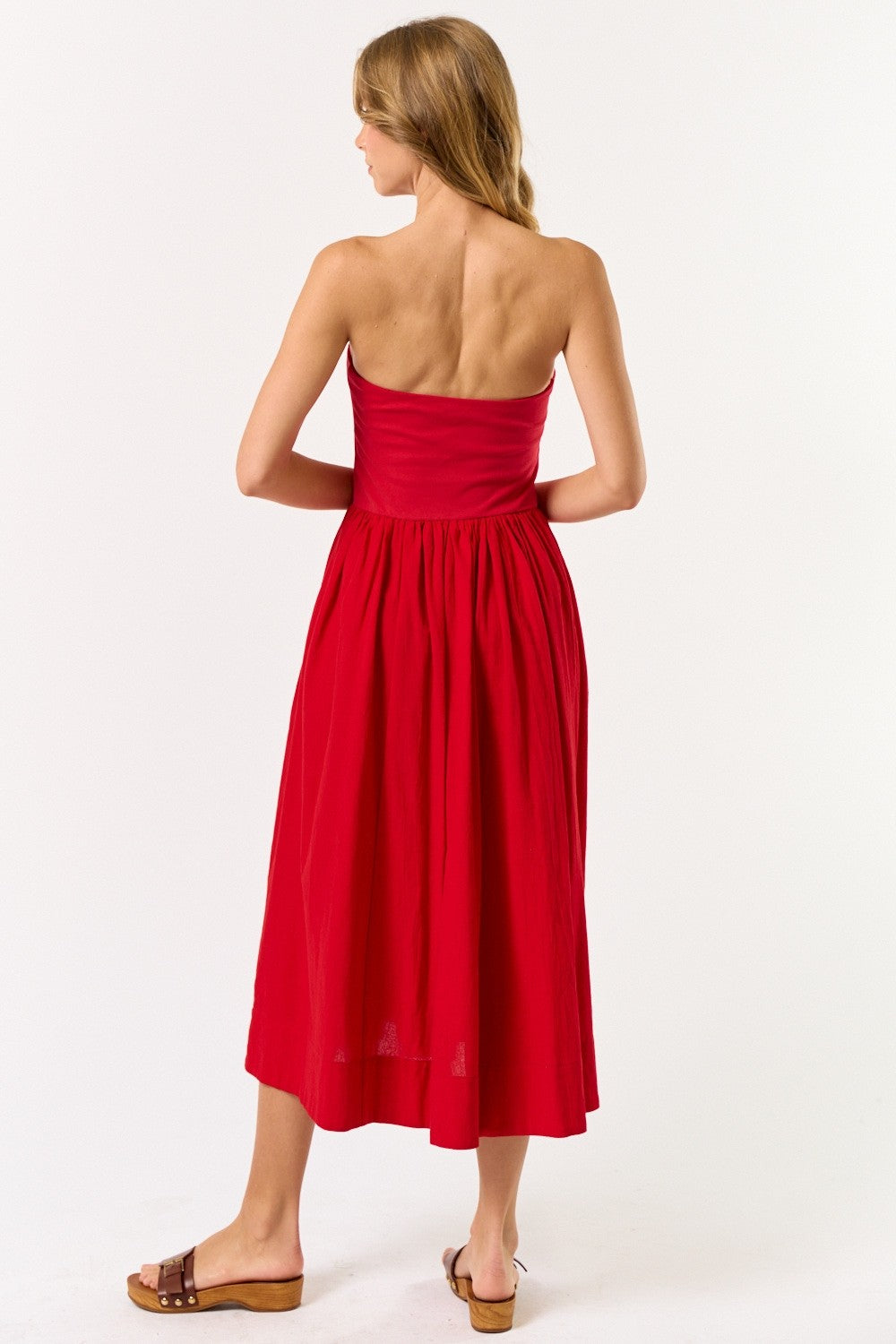 Strapless Cotton Midi