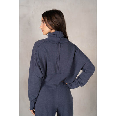 Terry Rib Turtleneck Sweatshirt