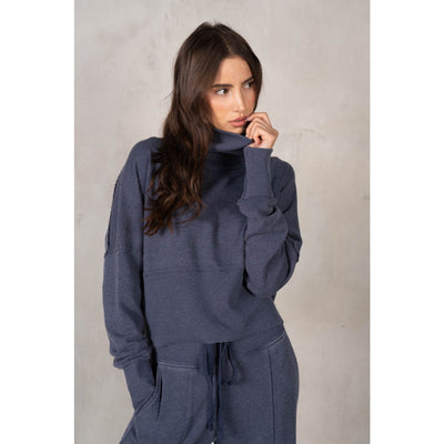 Terry Rib Turtleneck Sweatshirt