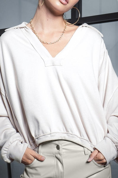 Cotton Terry Slouchy Top