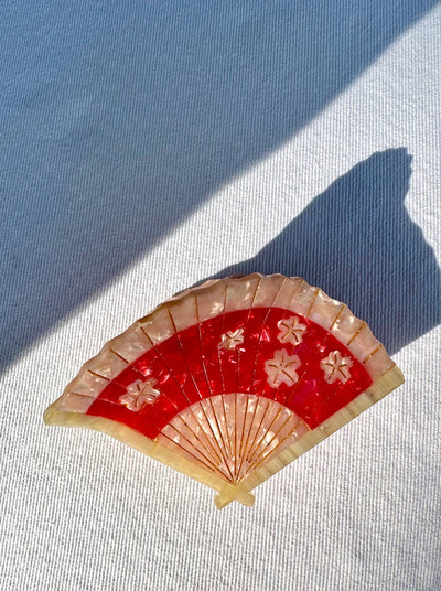 Hand-painted Blossom Fan Claw Hair Clip | Lunar New Year