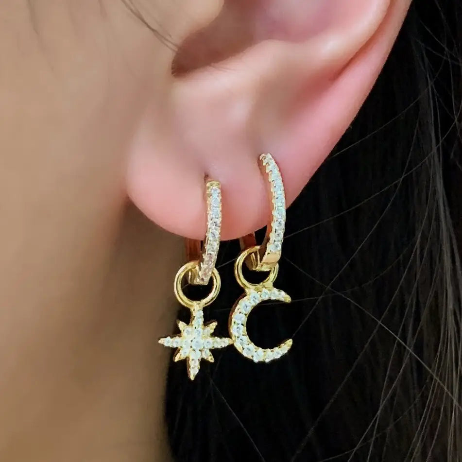 Star + Moon Hoop Earrings | FALA