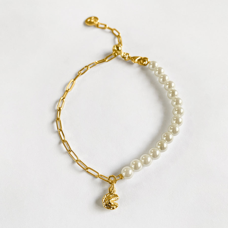 Pearl Fortune Cookie Bracelet