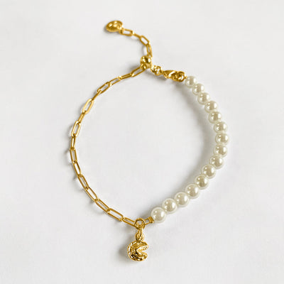 Pearl Fortune Cookie Bracelet