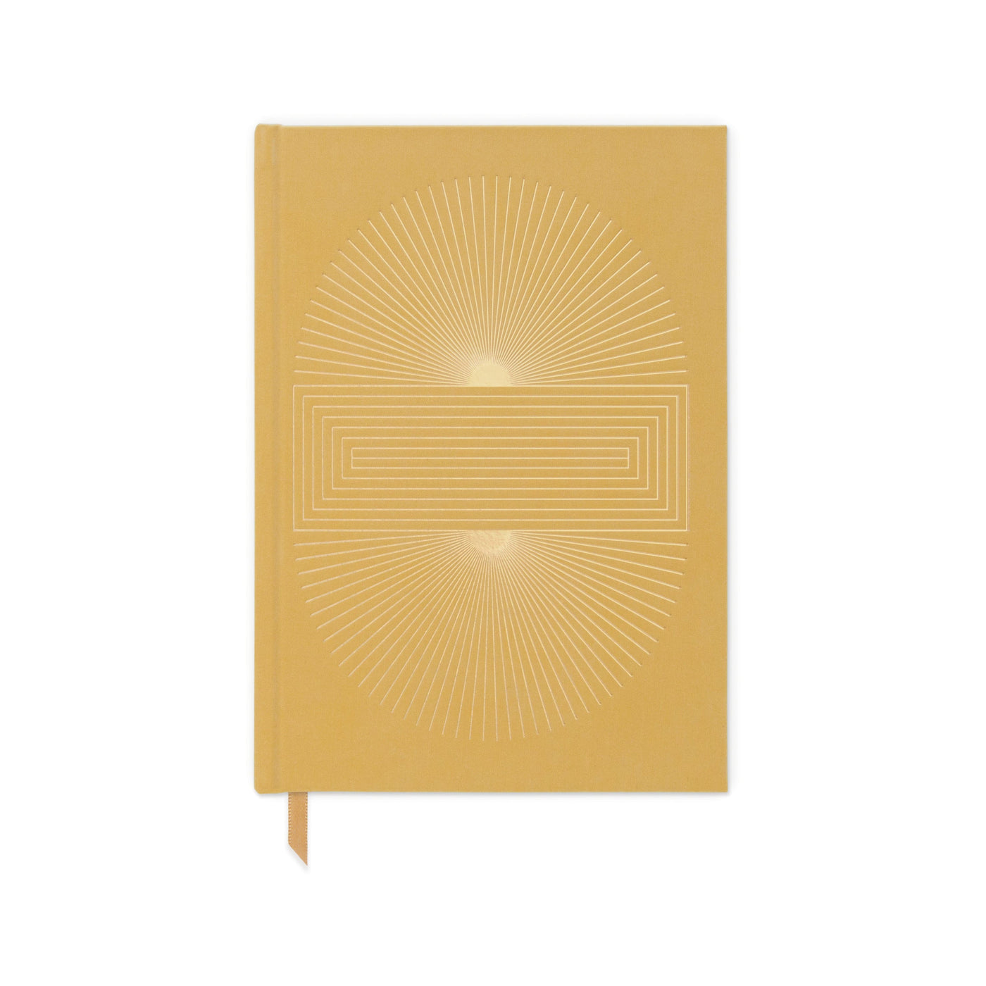 Hard Cover Suede Cloth Journal With Pocket - Radiant Suns Block