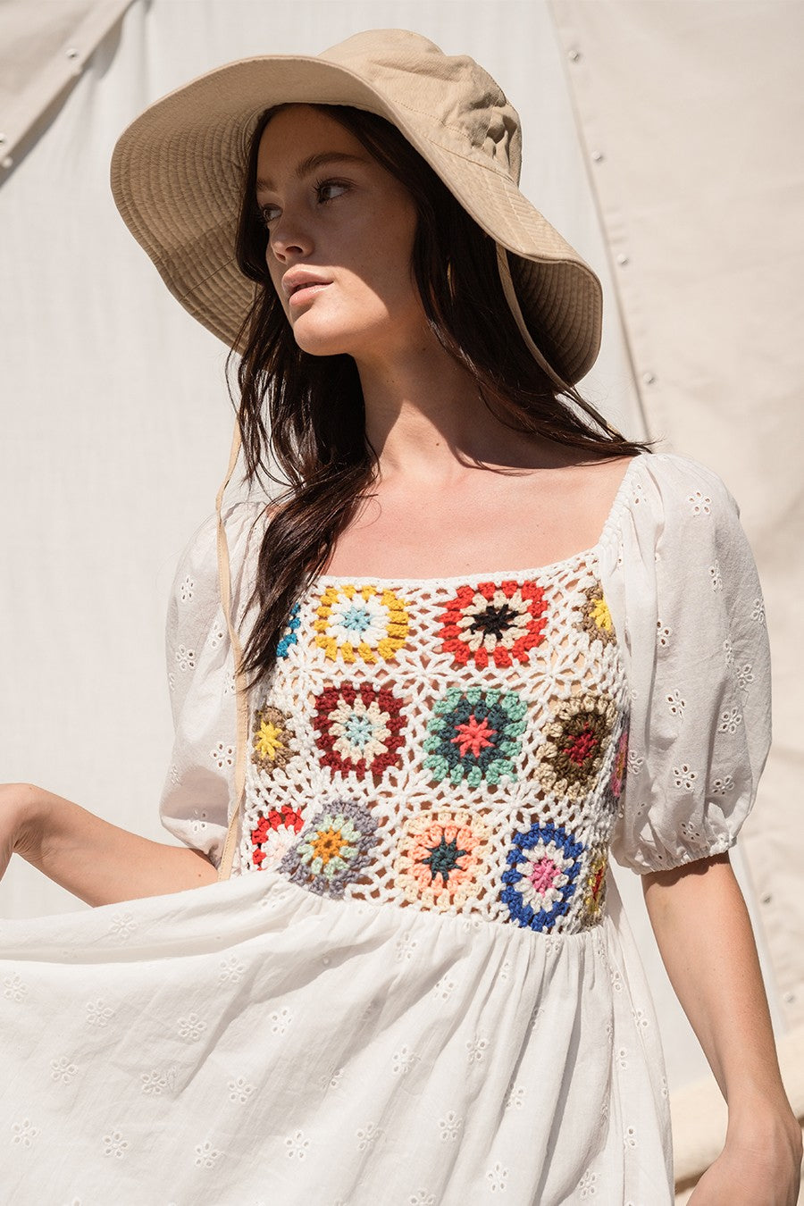 Crochet Eyelet Dress