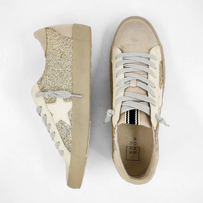 Paula Sneaker | Gold Glitter