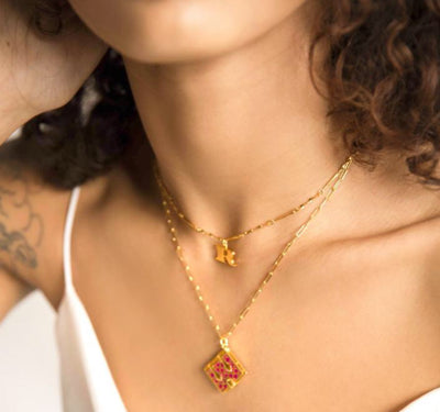 Fortune + Frame Initial Necklace