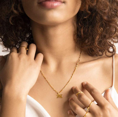 Fortune + Frame Initial Necklace