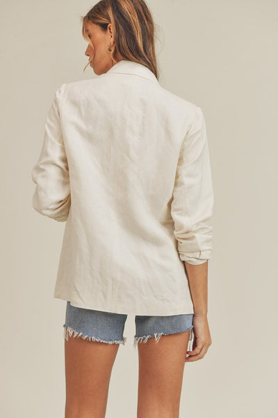 Boyfriend Fit Linen Blazer
