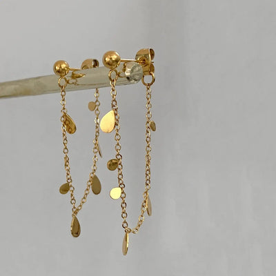 Miranda Gold Chain Teardrop Earrings