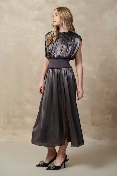 Shirred Midi Dress