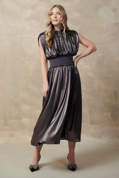 Shirred Midi Dress