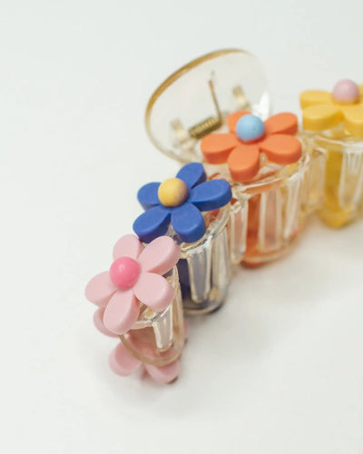 Rainbow Flowers Hair Claw | Denim + Daisy