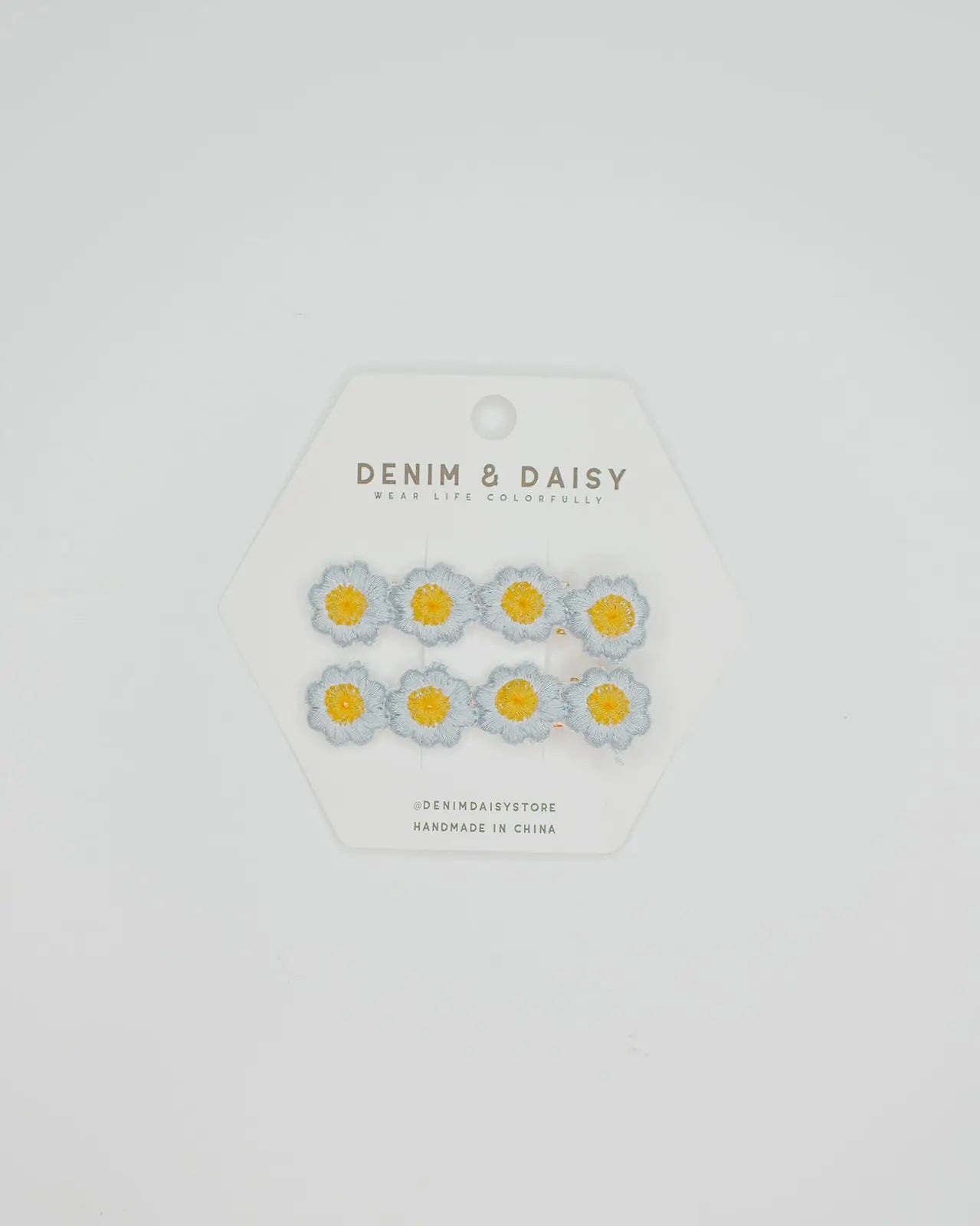 Crochet Daisy Hair Clips | Denim + Daisy