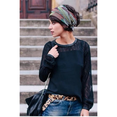 Upcycled Silk Scarf/Head Wrap