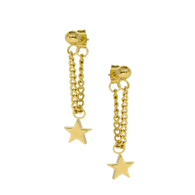 Sia Gold Star Loop Chain Earrings