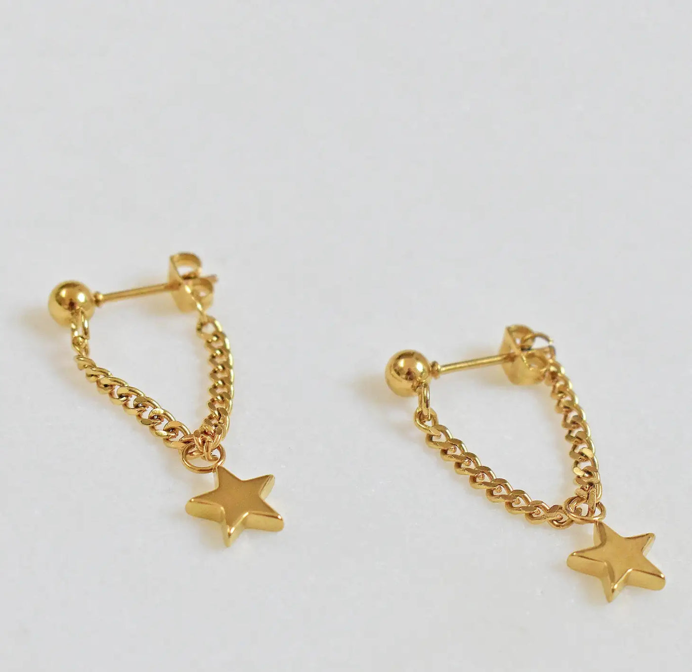 Sia Gold Star Loop Chain Earrings
