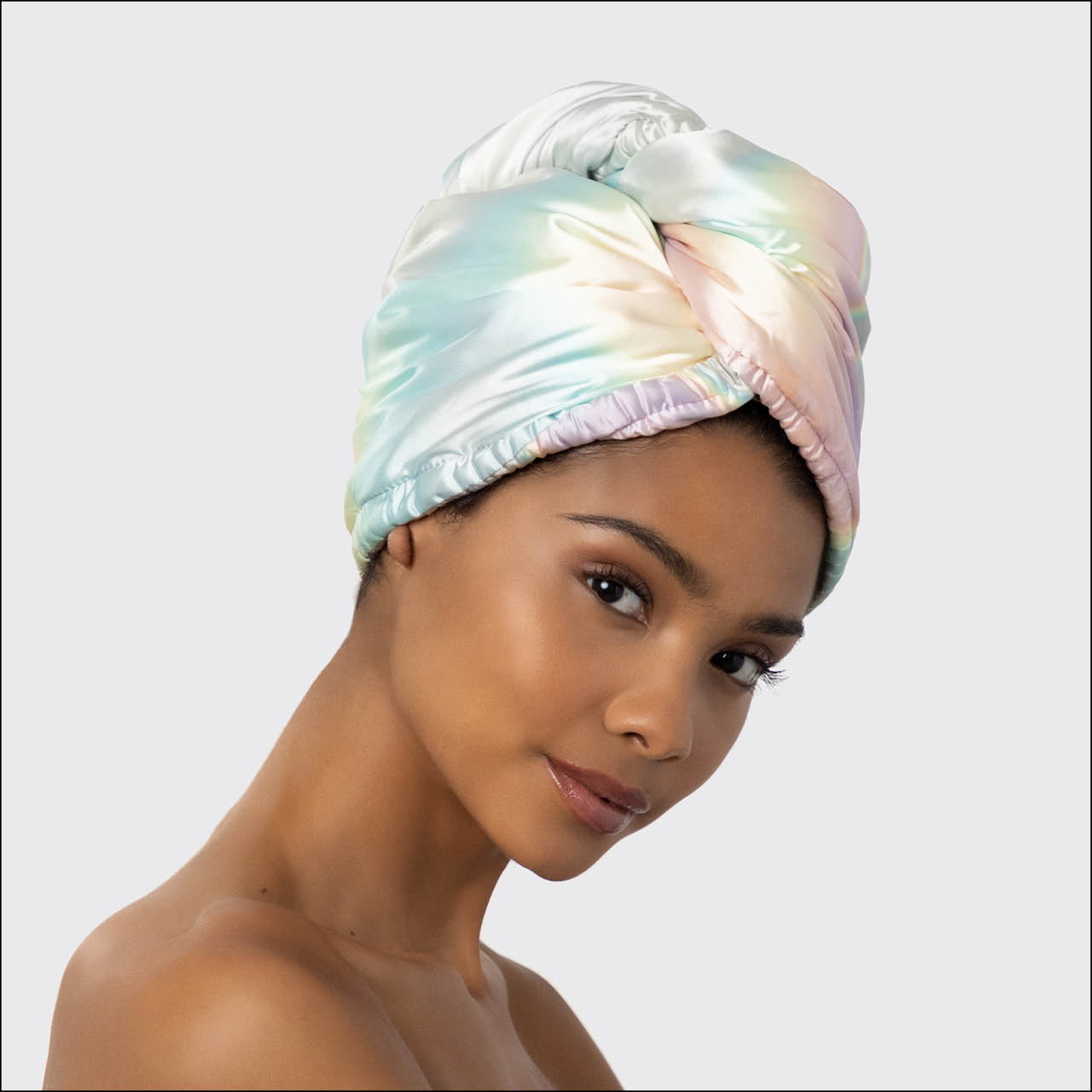 Satin-Wrapped Microfiber Hair Towel